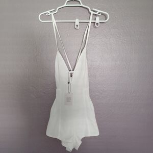 Revolve More To Come White Strappy Romper Resort Wear Bridal